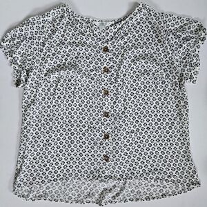 Market and Spruce Zoa button down short sleeve floral printed top sz 1X